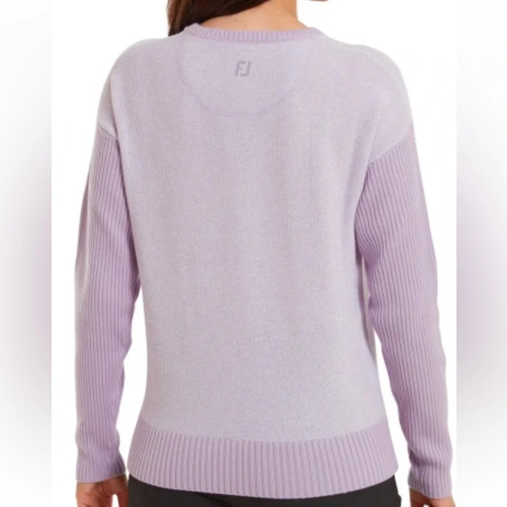 FootJoy crewneck sweater in purple cloud - Picture 2 of 12